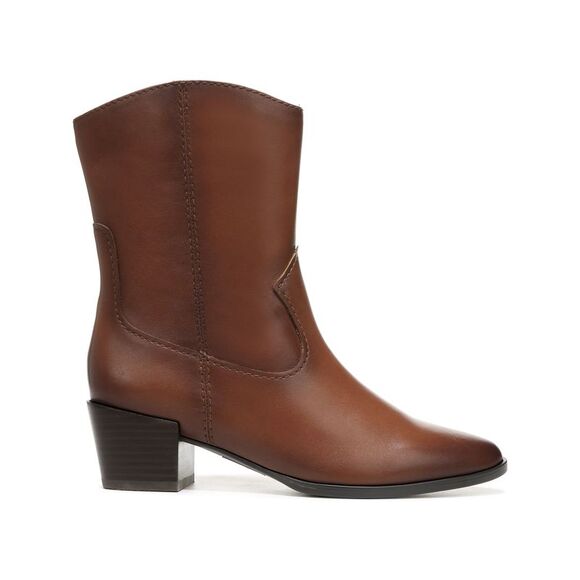 NATURALIZER Womens Brown Gaby Almond Toe Block Heel Leather Western Boot 6 M - Picture 3 of 4